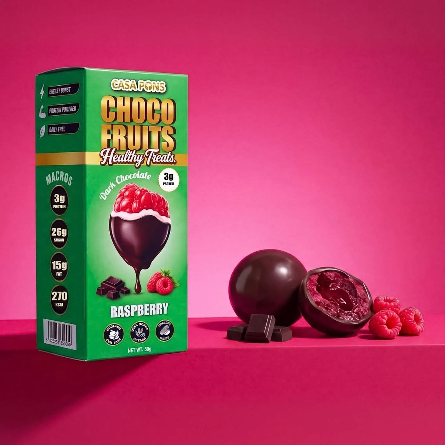 Raspberries Dark Choco Fruits (40g)