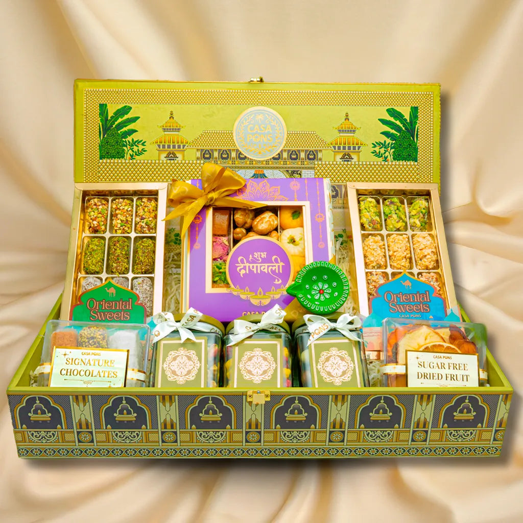 Royal Green Large Rectangle Basket