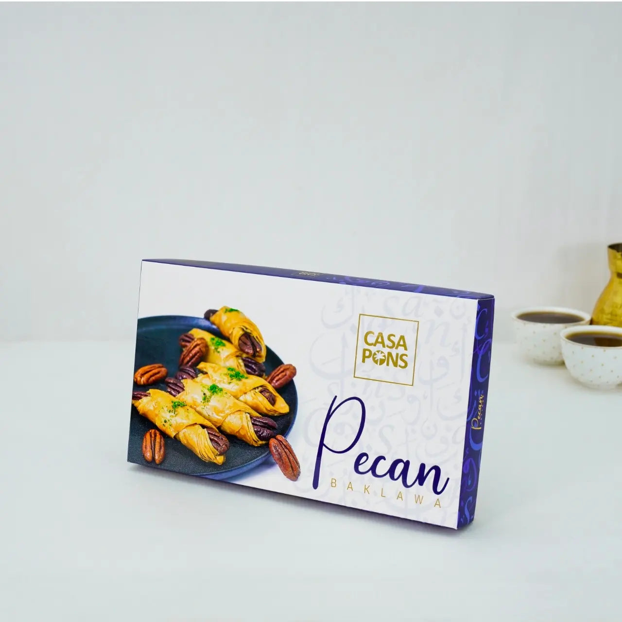 Casa Pons pecan barlana packaging on a white background