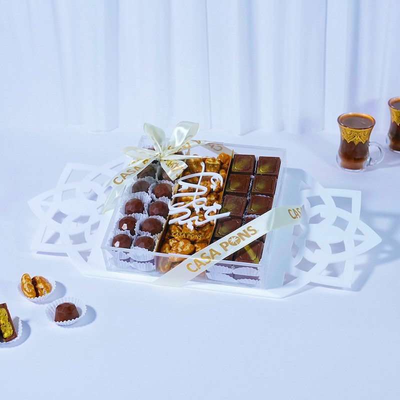 White Acrylic Eid Tray - Elegance Collection