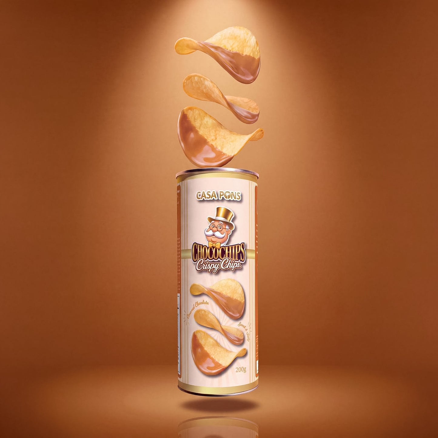 Caramel Chocolate Coated Choco Chips – Tin