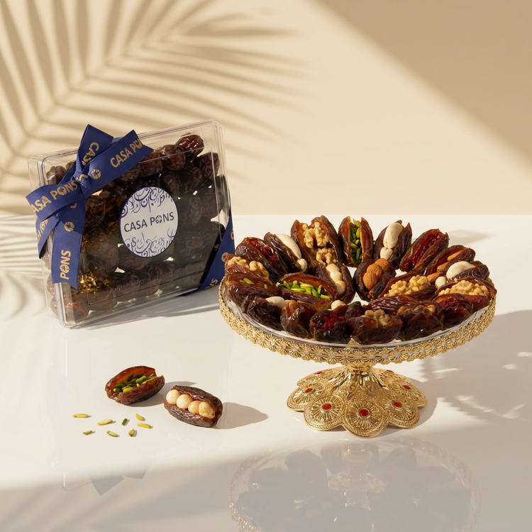 Casa Pons premium Arabic dates – Ajwa, Medjool & Khalas in luxury packaging
