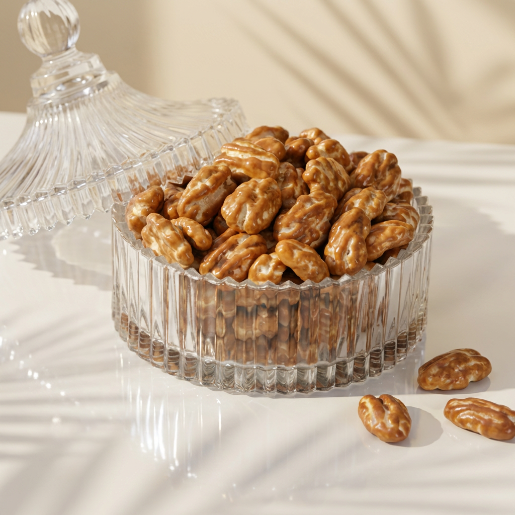 Casa Pons coated pecans – luxury chocolate & caramel coated pecans in elegant packaging