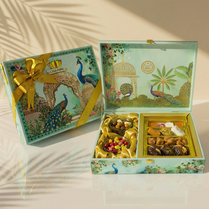Medium Royal Peacock | Diwali Gift Box with Sweets & Chocolates