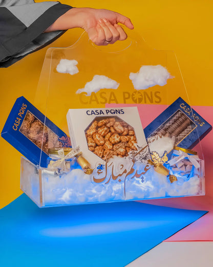 سلة عيد أكريليك غائمة