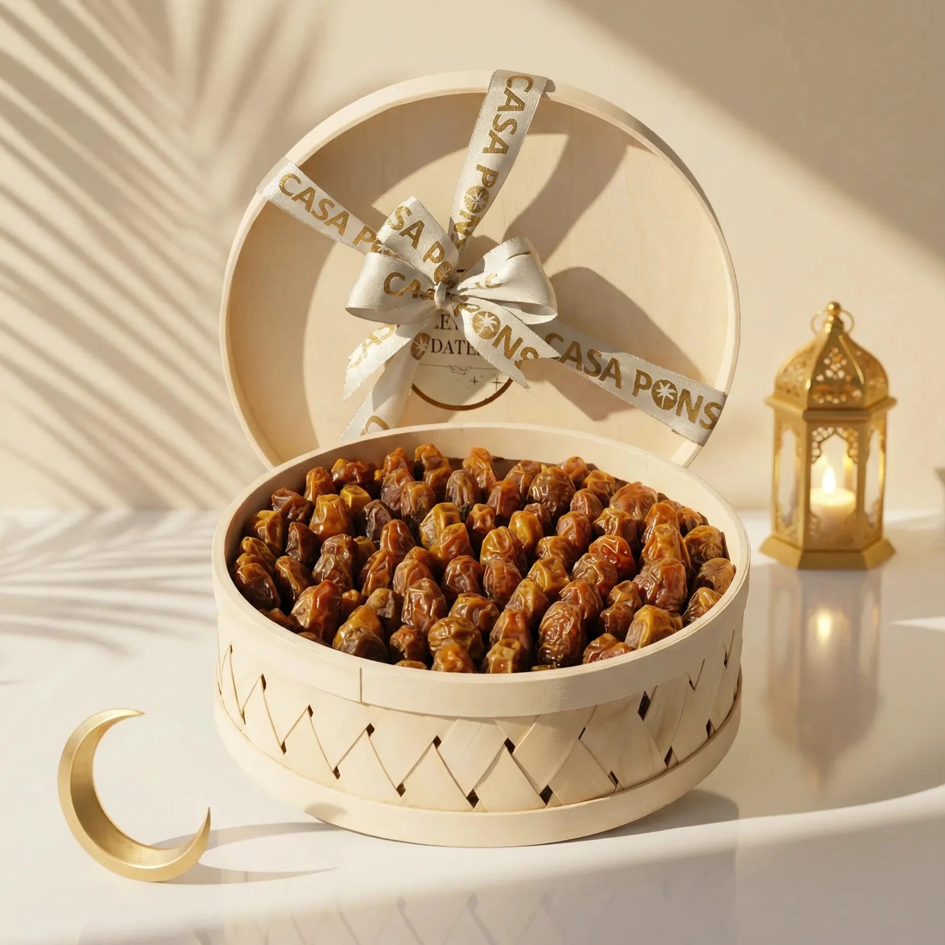 Premium dry Majdool dates from Jordan in a palm tree gift box 1 kg