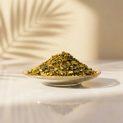 Lemon Tea Cocktail herbal tea blend with citrus lemon infusion served as refreshing wellness tea
