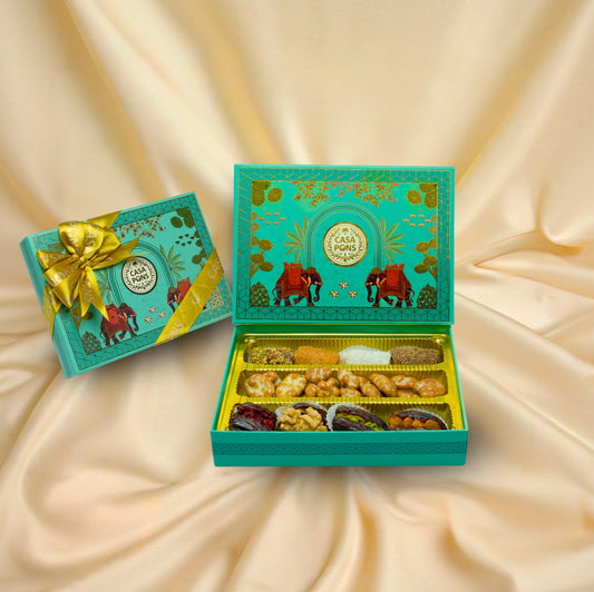 Medium Green Temple | Diwali Gift Box with Sweets & Chocolates (Copy)