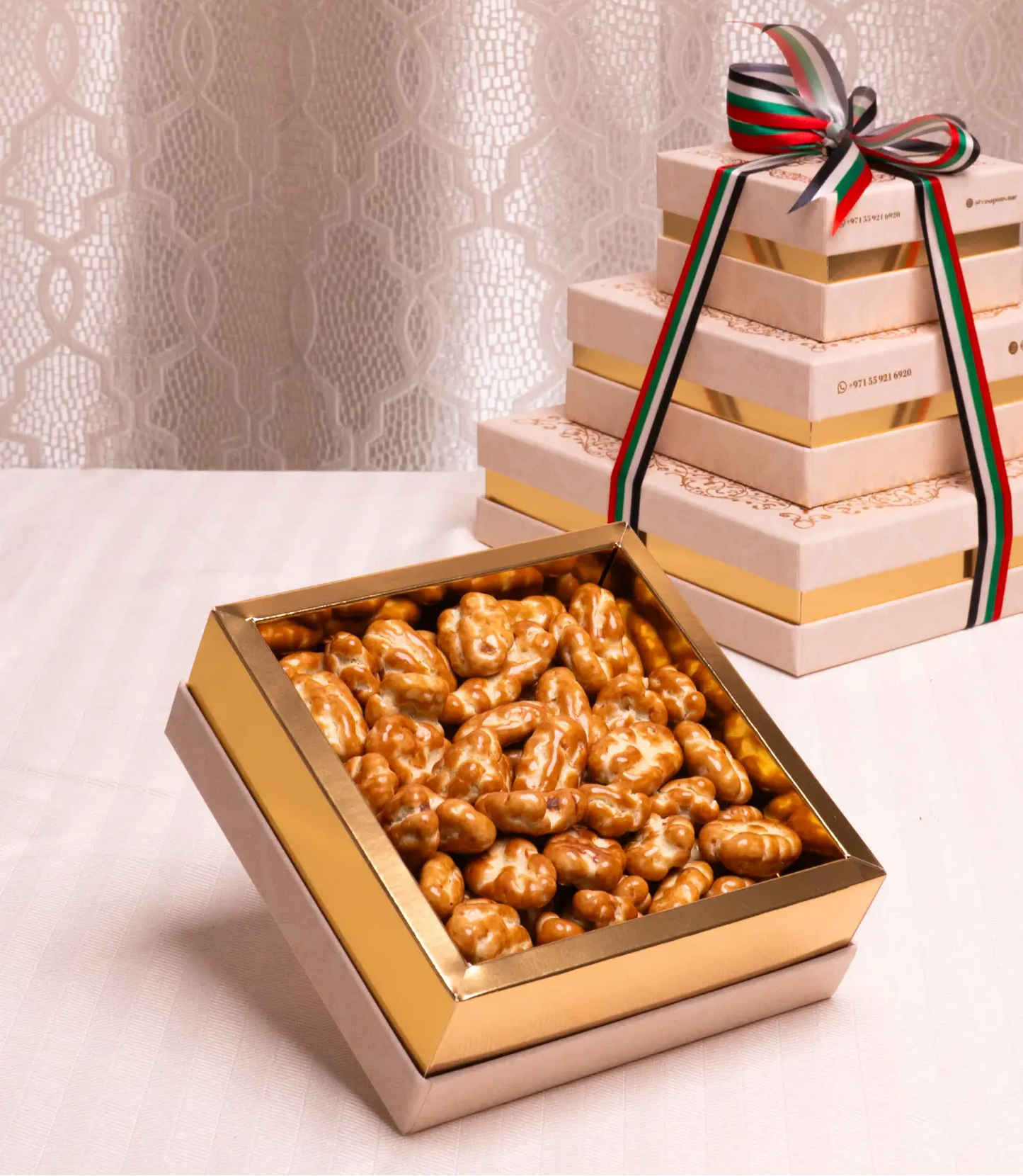 Medium Off White Luxury UAE Pecans Box