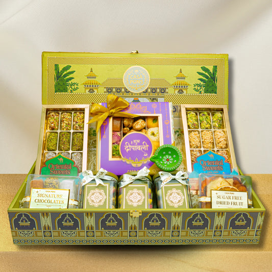 Royal Green Large Rectangle Basket
