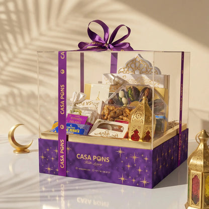 سلة رمضانية متوسطة الحجم - بنفسجية