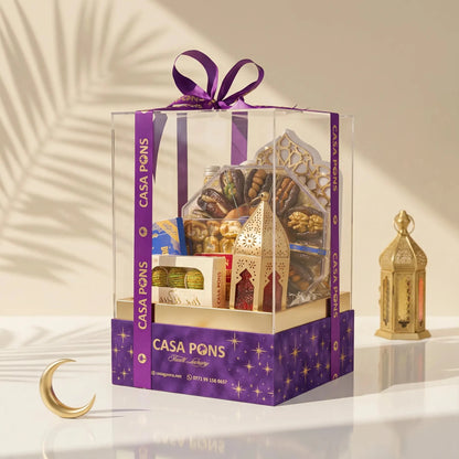 سلة رمضانية متوسطة الحجم - بنفسجية