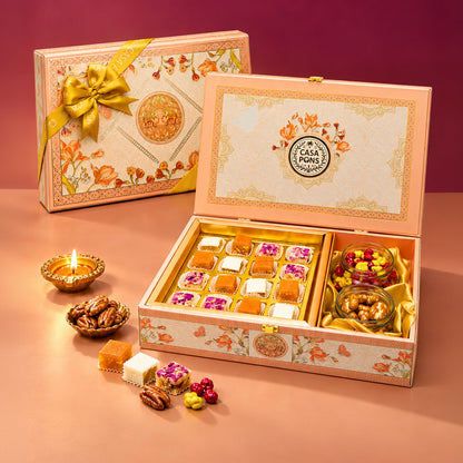 Rose Gold Elephant Medium Box | Luxury Malban & Pecan Gift Set