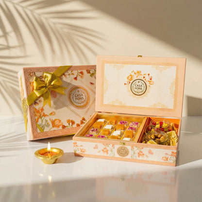 Rose Gold Elephant Medium Box | Luxury Malban & Pecan Gift Set