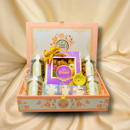 سلة متوسطة الحجم على شكل فيل باللون الذهبي الوردي