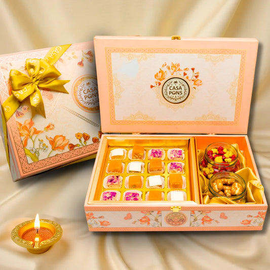 Rose Gold Elephant Medium Box | Luxury Malban & Pecan Gift Set