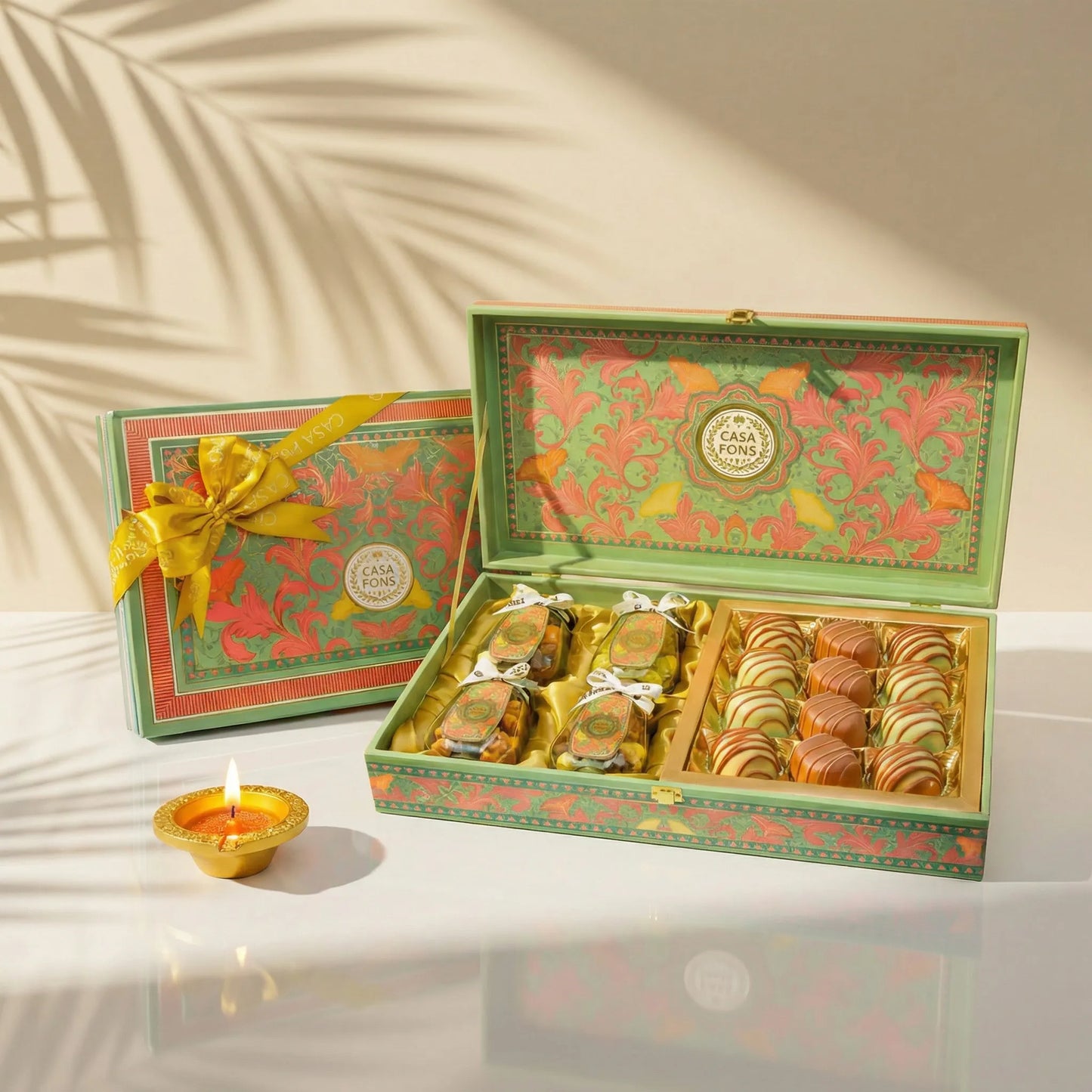 Royal Flower Large Rectangle Box | Luxury Chocolate Truffles & Gourmet Jars