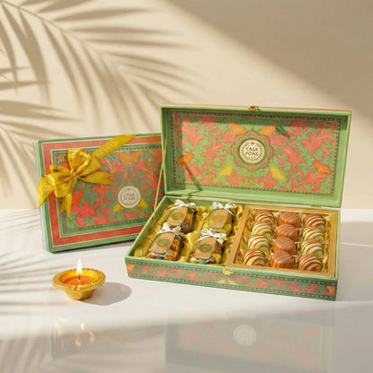 Royal Flower Large Rectangle Box | Luxury Chocolate Truffles & Gourmet Jars