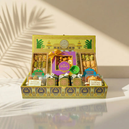 سلة مستطيلة كبيرة باللون الأخضر الملكي