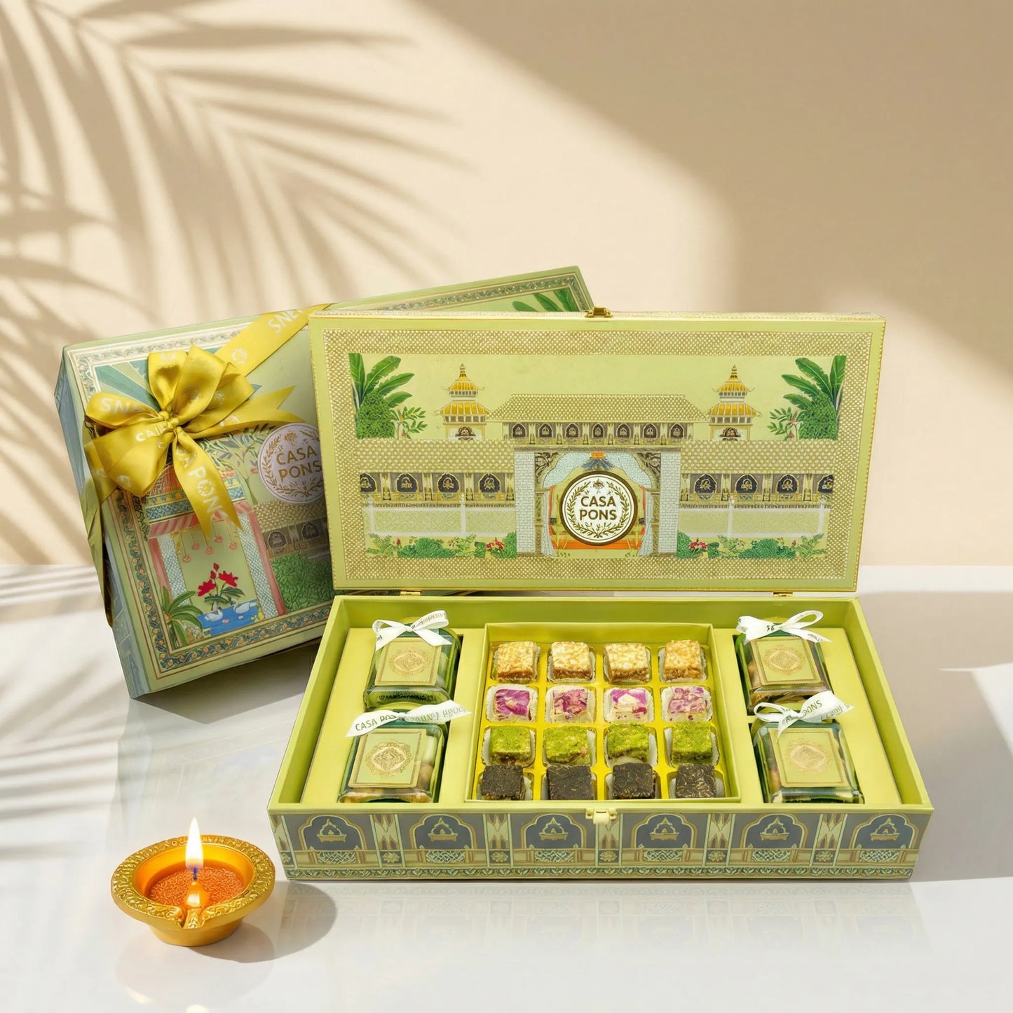 Royal Green Large Rectangle Box | Malban Nougat & Premium Nut Collection