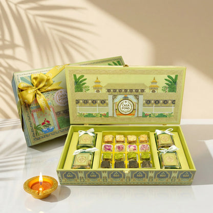 Royal Green Large Rectangle Box | Malban Nougat & Premium Nut Collection