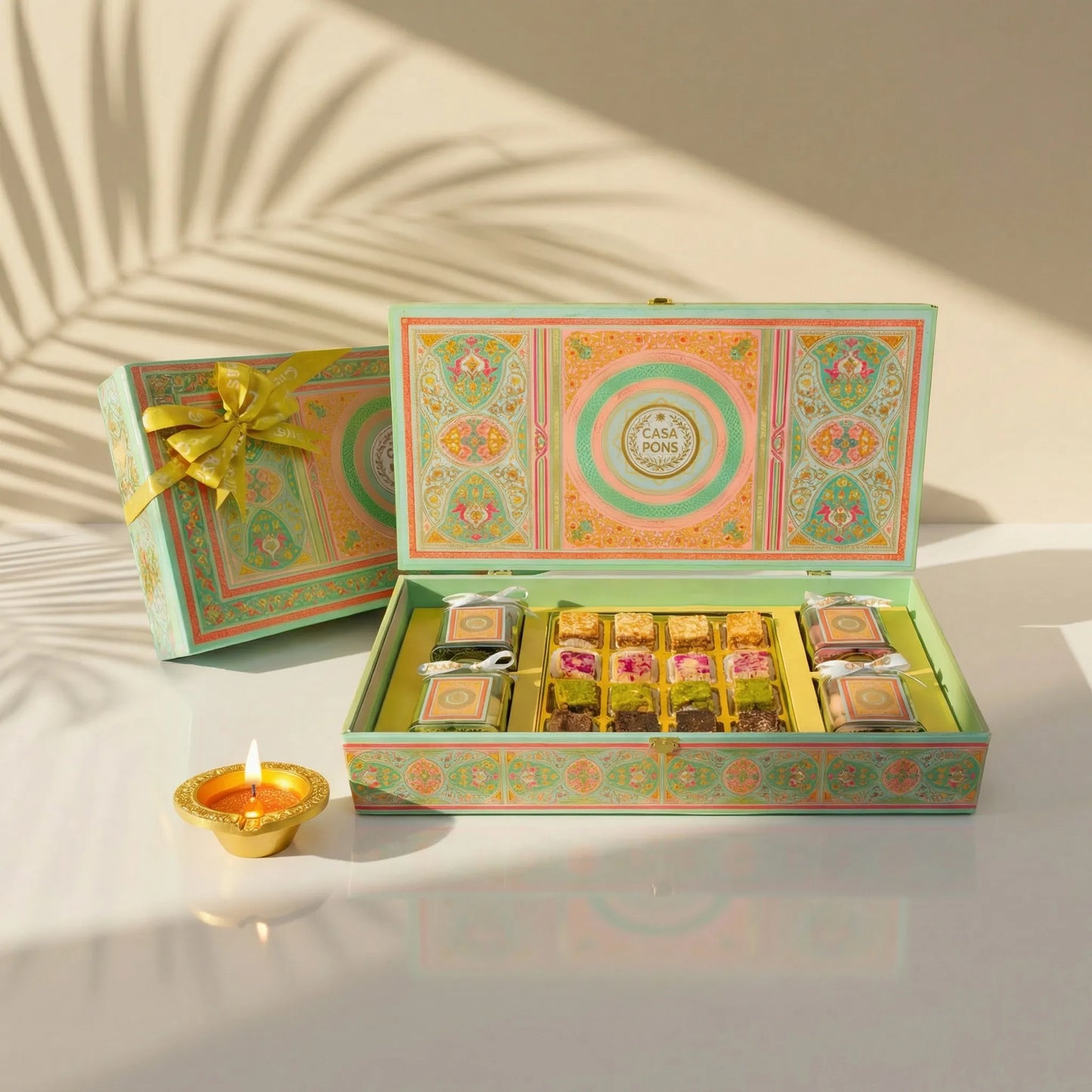 Royal Mandala Large Rectangle Box | Luxury Malban Nougat & Gourmet Jars