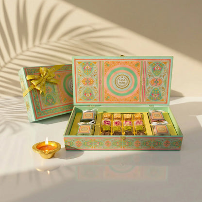 Royal Mandala Large Rectangle Box | Luxury Malban Nougat & Gourmet Jars