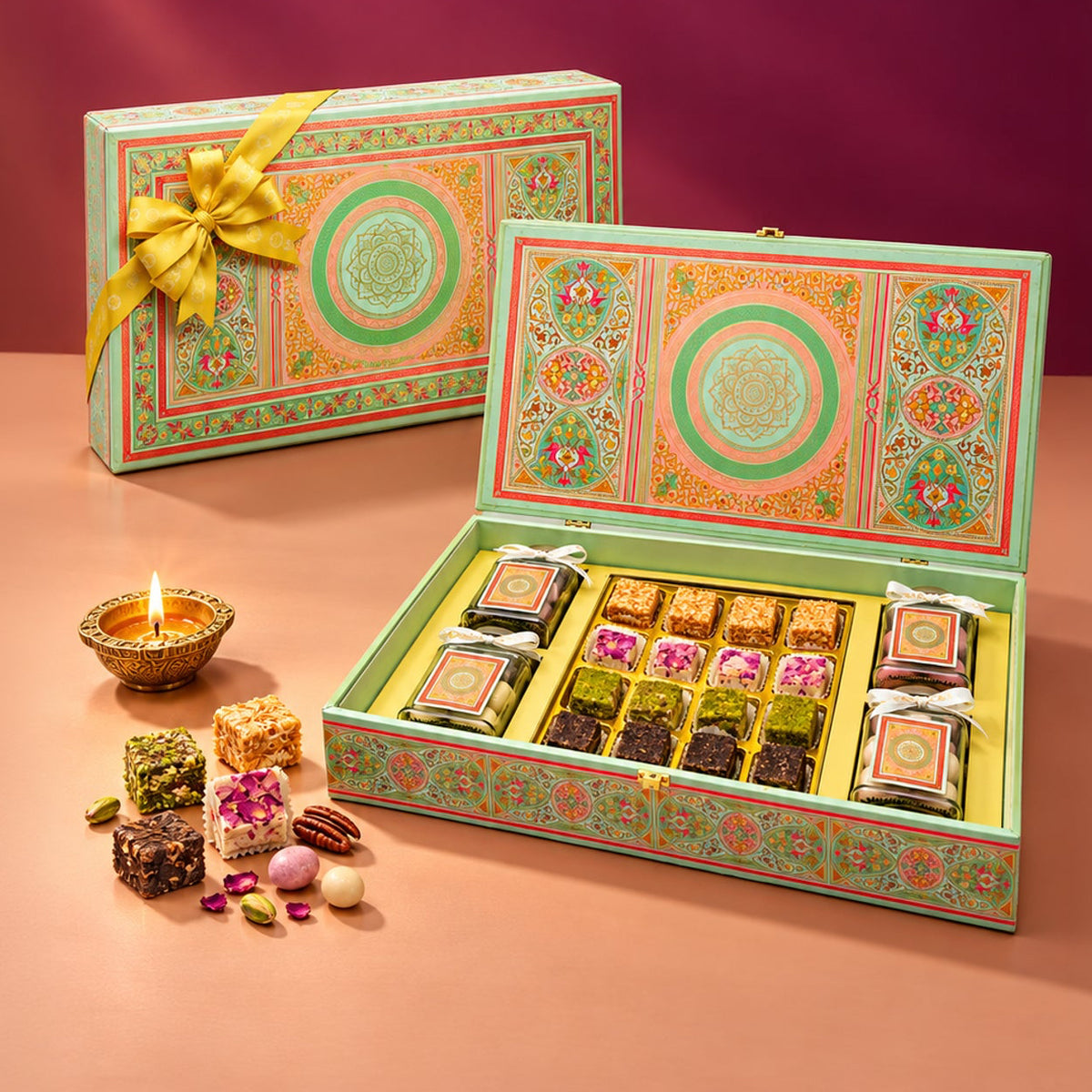 Royal Mandala Large Rectangle Box | Luxury Malban Nougat & Gourmet Jars