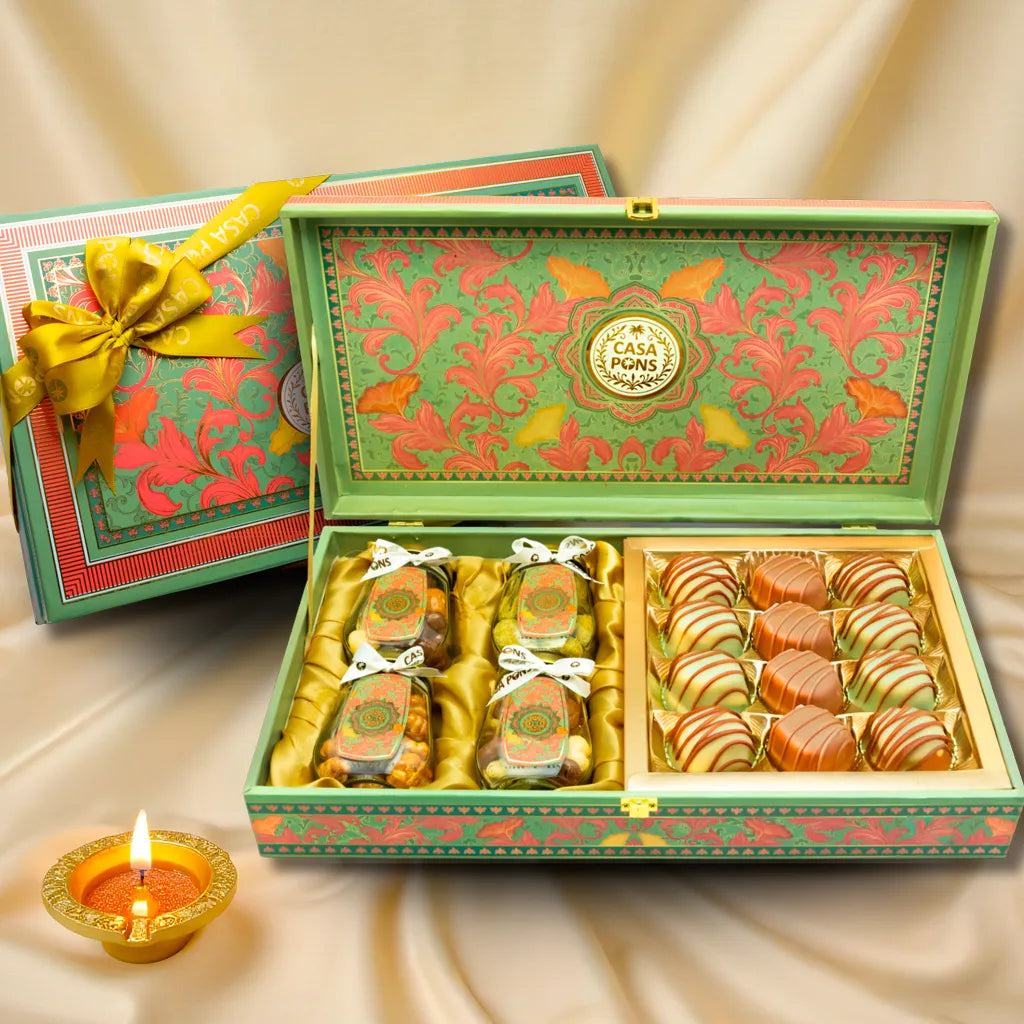 Royal Flower Large Rectangle Box | Luxury Chocolate Truffles & Gourmet Jars