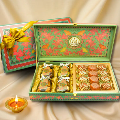 Royal Flower Large Rectangle Box | Luxury Chocolate Truffles & Gourmet Jars