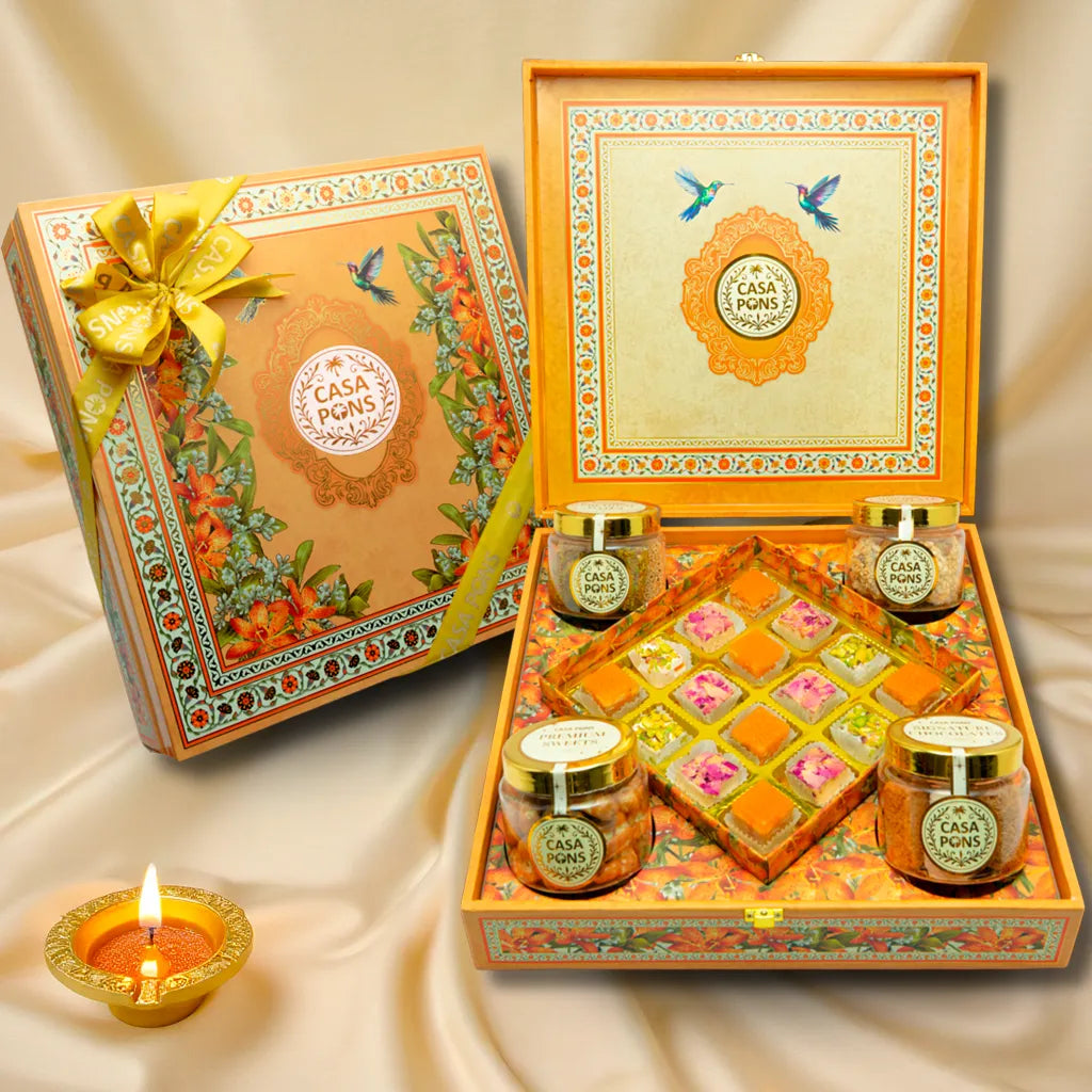 Royal Flower Square Large Box | Malban, Dates & Premium Nuts