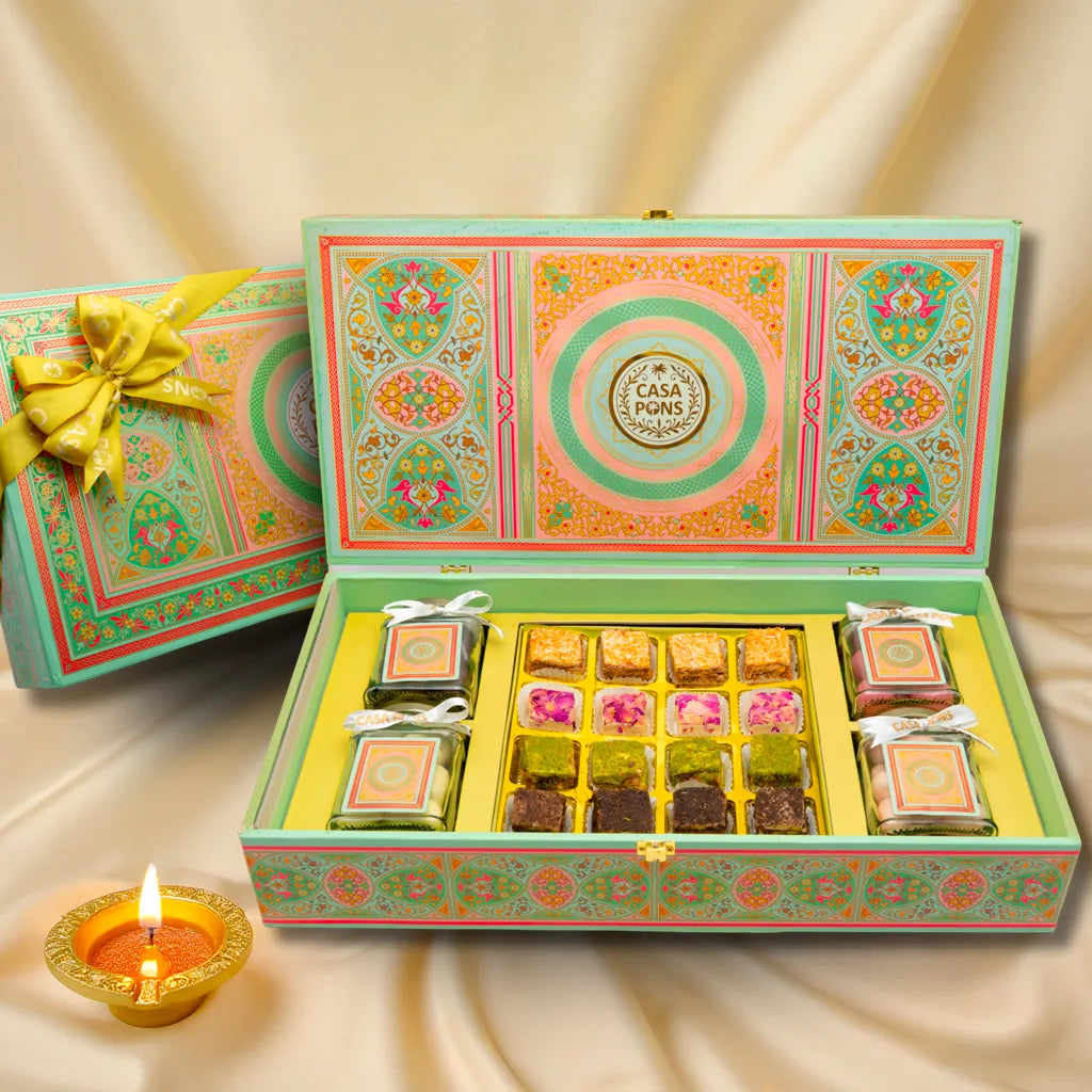 Royal Mandala Large Rectangle Box | Luxury Malban Nougat & Gourmet Jars