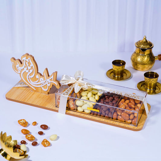 Slim White Eid Tray - Assorted Dragee