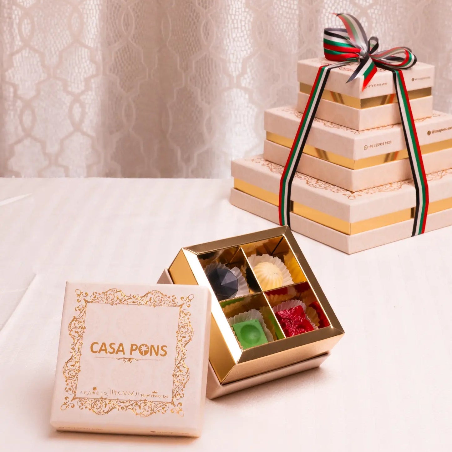 Small Off White Luxury UAE Chocolate Box – National Day Edition