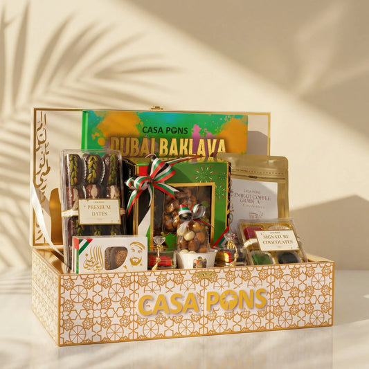 سلة هدايا اليوم الوطني لدولة الإمارات العربية المتحدة - إصدار أبيض كبير