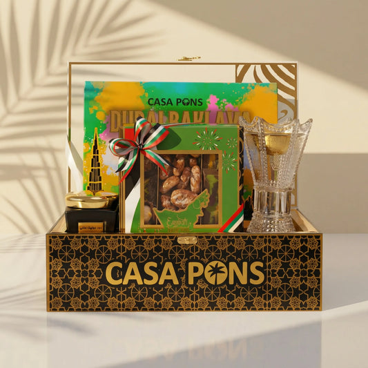 سلة هدايا العود بمناسبة اليوم الوطني لدولة الإمارات العربية المتحدة - إصدار أسود متوسط