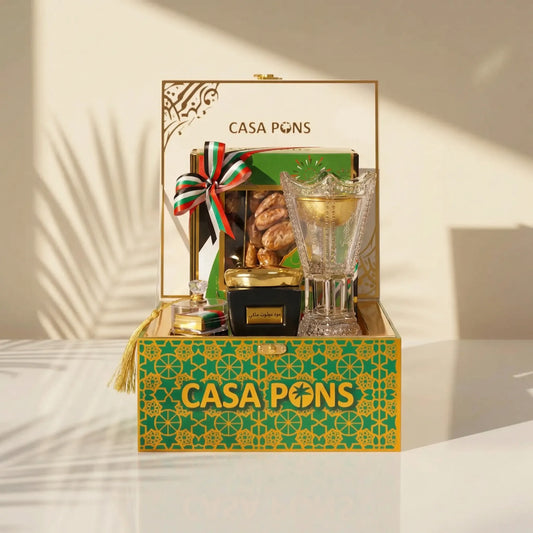 سلة هدايا العود لليوم الوطني لدولة الإمارات العربية المتحدة - إصدار صغير أخضر