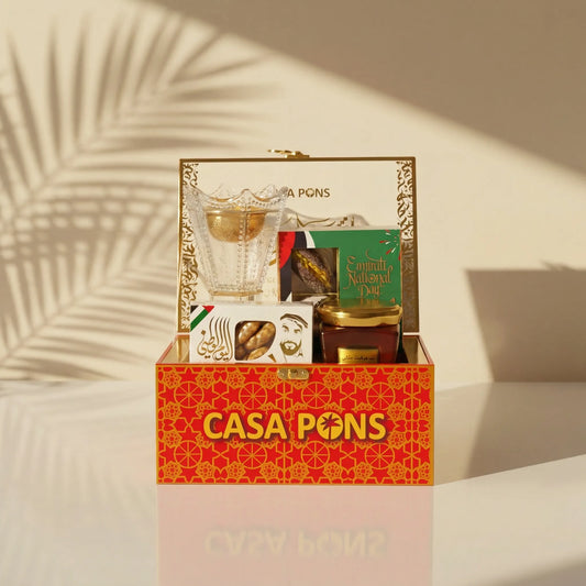 سلة هدايا العود لليوم الوطني لدولة الإمارات العربية المتحدة - إصدار صغير باللون الأحمر