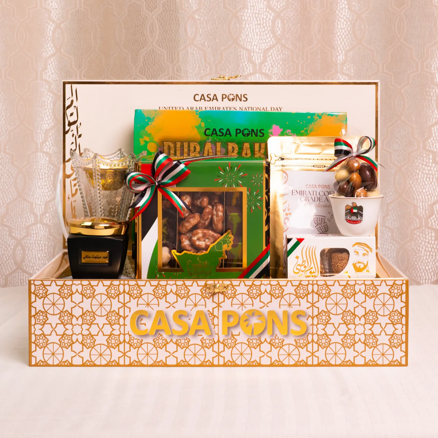UAE National Day Oud Gift Basket – White Large Edition