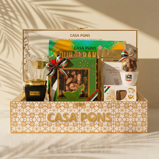 سلة هدايا العود لليوم الوطني لدولة الإمارات العربية المتحدة - إصدار أبيض كبير