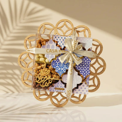 صينية خشب زرقاء متنوعة من جوز البقان - 1 كيلوغرام