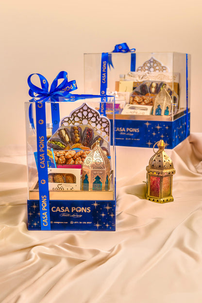 Casa Pons gift set with decorative items on a beige surface