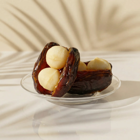 Dates with Macadamia – Premium Stuffed Dates with Buttery Macadamia Nuts