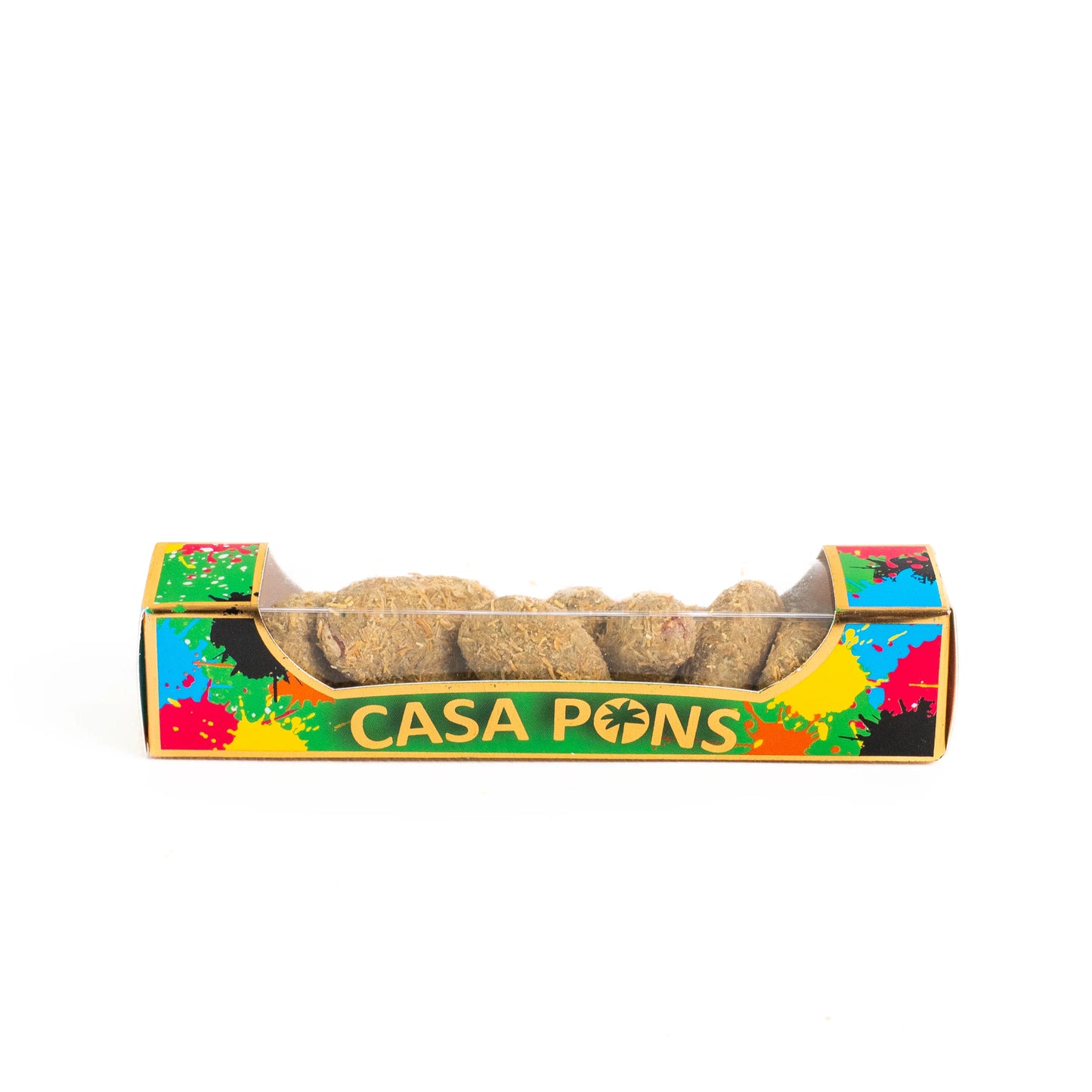 Baby Pecan Dubai Kunafa Chocolate 30 g mini box with pistachio–kunafa chocolate–coated pecans in Casa Pons premium packaging.