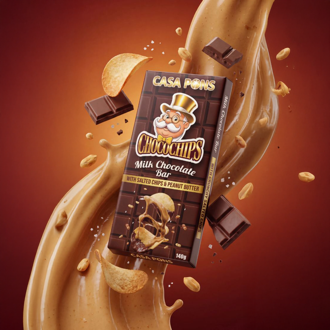 Choco Chips Milk Chocolate Bar with peanut butter (140g)