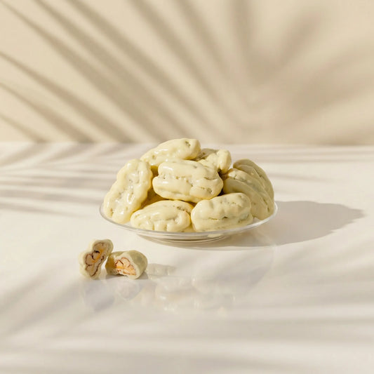 Pecans with White Chocolate – Premium Chocolate Coated Pecans