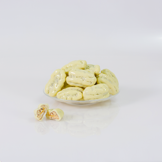 Pecans with White Chocolate – Premium Chocolate Coated Pecans