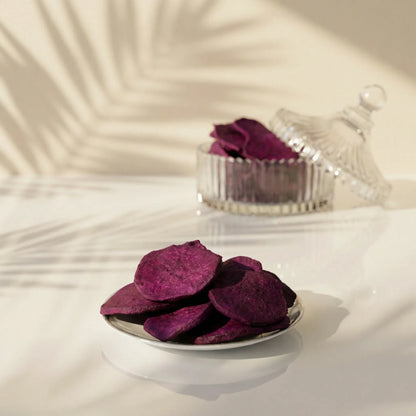 بطاطس أرجوانية مجففة - وجبة خفيفة مقرمشة وملونة